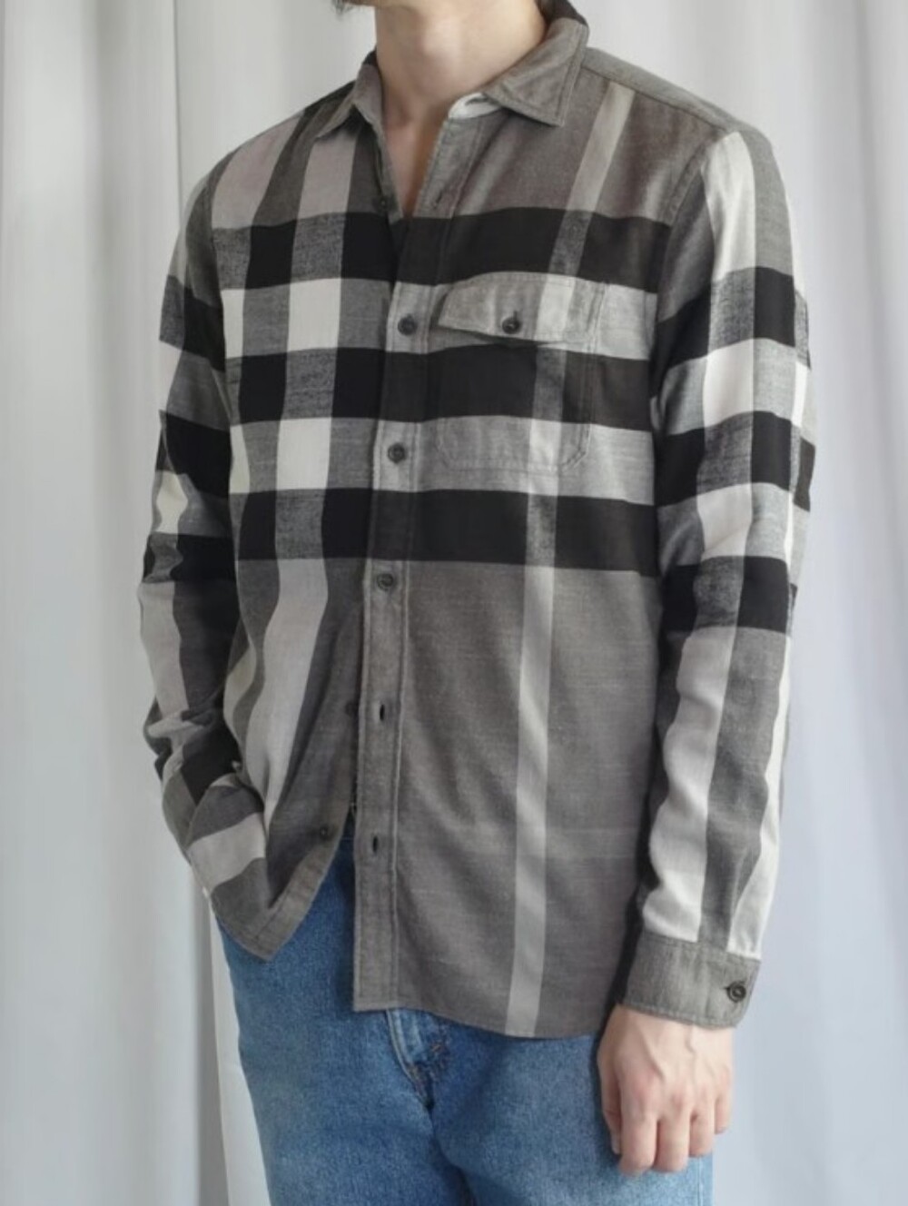 Burberry Brit Exploded Check Flannel Button Down Slim Fit